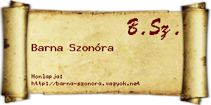 Barna Szonóra névjegykártya